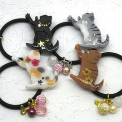 オーダー・受注製作】にゃんこフェイス 猫・ネコの顔のヘアゴム