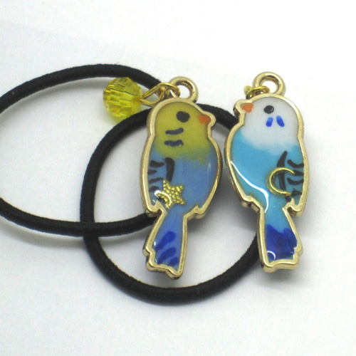 アキクサインコ レジンヘアゴム カラーのみ アキクサインコ レジン