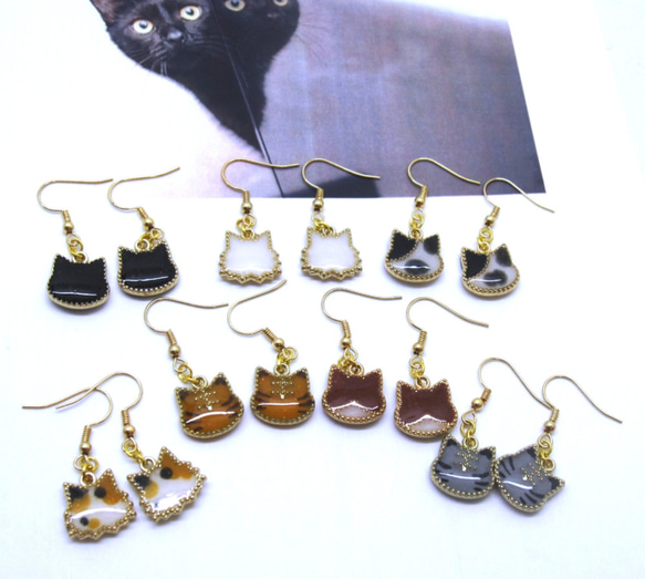 オーダー・受注製作 にゃんこ・THE・フェイス 猫の顔ピアス 