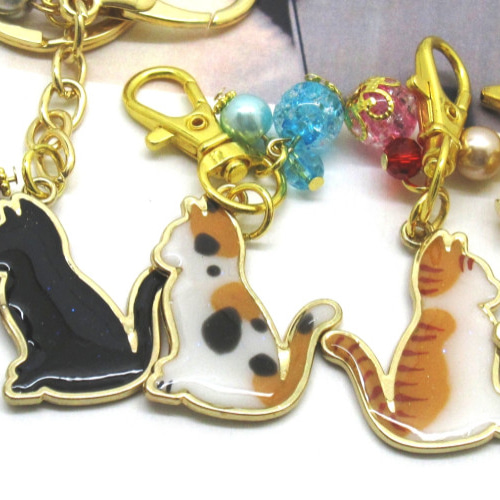 まい様お取り置きです。No．241 クローバー 猫 キーホルダー