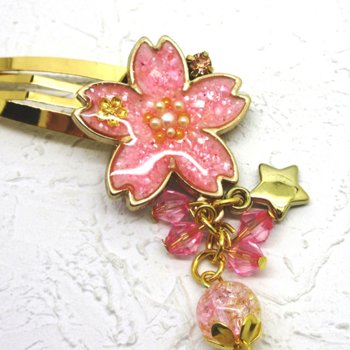 桜咲くキラキラパッチンピン☆ピンク