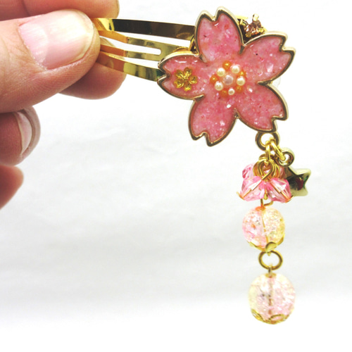 桜咲くキラキラパッチンピン☆ピンク 桜咲くキラキラパッチンピン☆ピンク