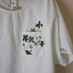 ＊葉っぱ刺繍のUSAコットンTシャツ＊ 2枚目の画像