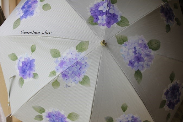 ＊C様からのオーダー手描き傘*紫陽花Ⅴ* 2枚目の画像