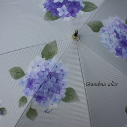＊C様からのオーダー手描き傘*紫陽花Ⅴ* 3枚目の画像