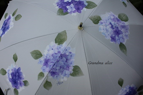 ＊C様からのオーダー手描き傘*紫陽花Ⅴ* 3枚目の画像