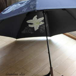 *＊カサブランカを手描きした晴雨兼用傘＊* 2枚目の画像