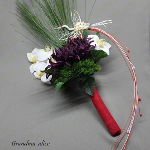 胡蝶蘭と糸菊のお正月飾り＊* しめ縄・しめ飾り Grandma Alice 通販