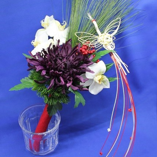 胡蝶蘭と糸菊のお正月飾り＊* しめ縄・しめ飾り Grandma Alice 通販