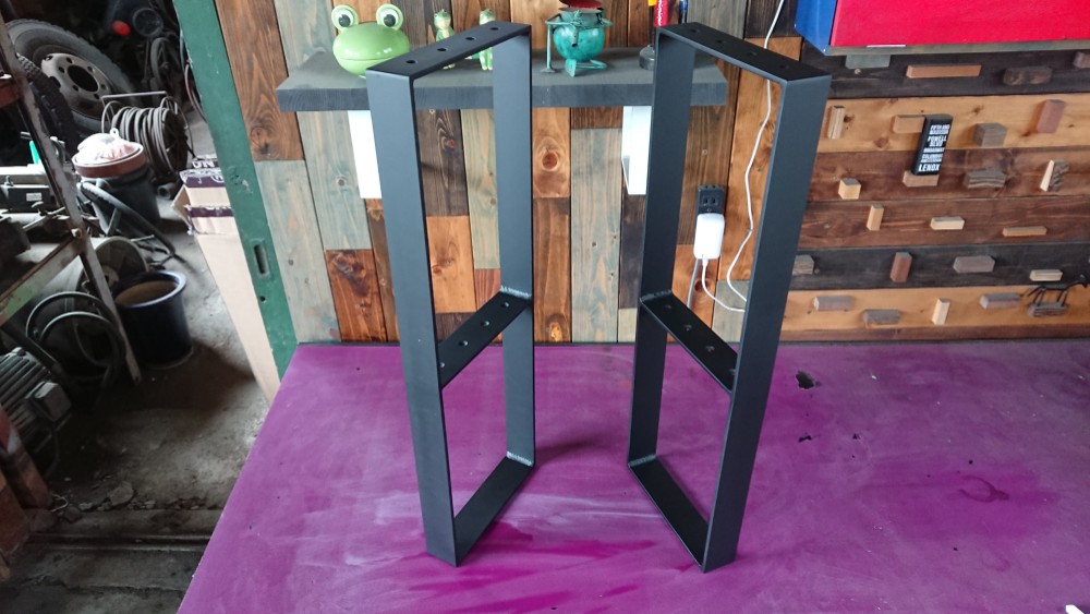 マットでアイアンな万能金物♪ 50×200×480mm 日型 3個セット 壁棚受け 鉄脚 ベンチ脚