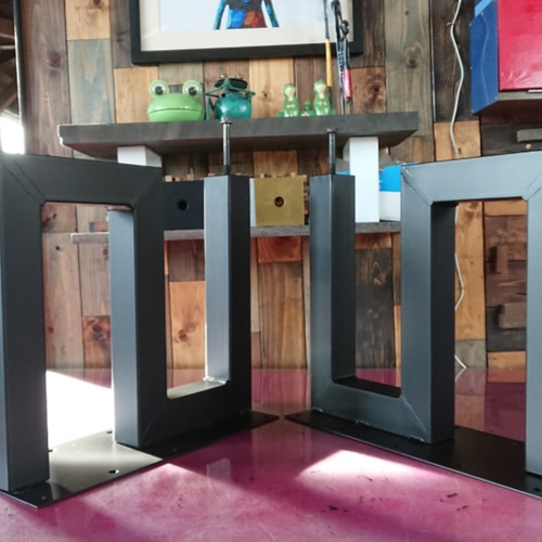 マットブラックでアイアンな極太鉄脚♪50×400×350mm N型 vol.02 マットブラックでアイアンな極太鉄脚♪50×400×350mm N型 vol.02