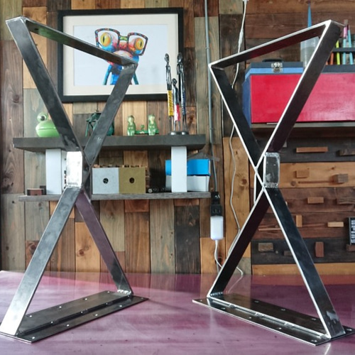無塗装でアイアンなフラット鉄脚 台形型 50×400×650mm 2脚ver. 無塗装でアイアンなフラット鉄脚 台形型 50×400×650mm 2脚ver. 【公式