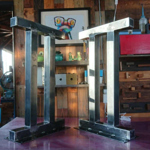 マットブラックでアイアンな極太鉄脚♪ 50×400×650mm Ⅱ型 2脚ver