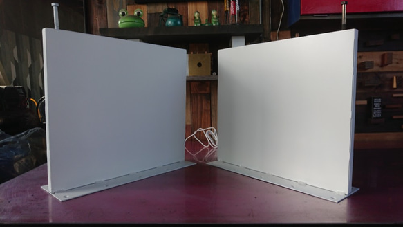 マットホワイトでアイアンなBOX鉄脚♪ 19×400×350mm □型 2脚ver  