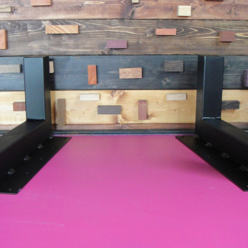 マットでアイアンな極太鉄脚♪50×200×400mm Π型 2脚ver. TV・AVボード  