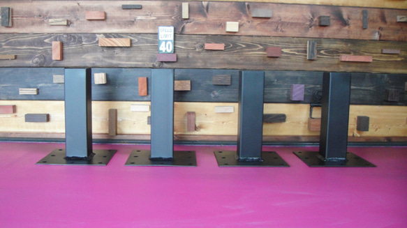 マットブラックでアイアンな極太鉄脚♪50×50×200mm 4脚ver. TV・AV  