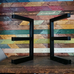 マットブラックでアイアンな極太鉄脚♪50×400×650mm H型 2脚ver