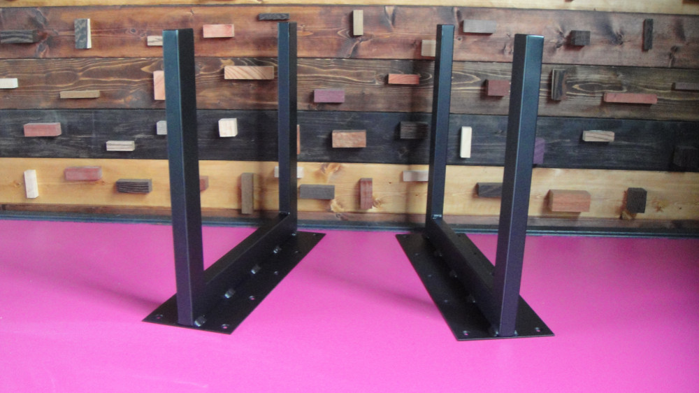 マットでアイアンな極太＆フラット鉄脚♪ □型 2脚ver. ロー マットで