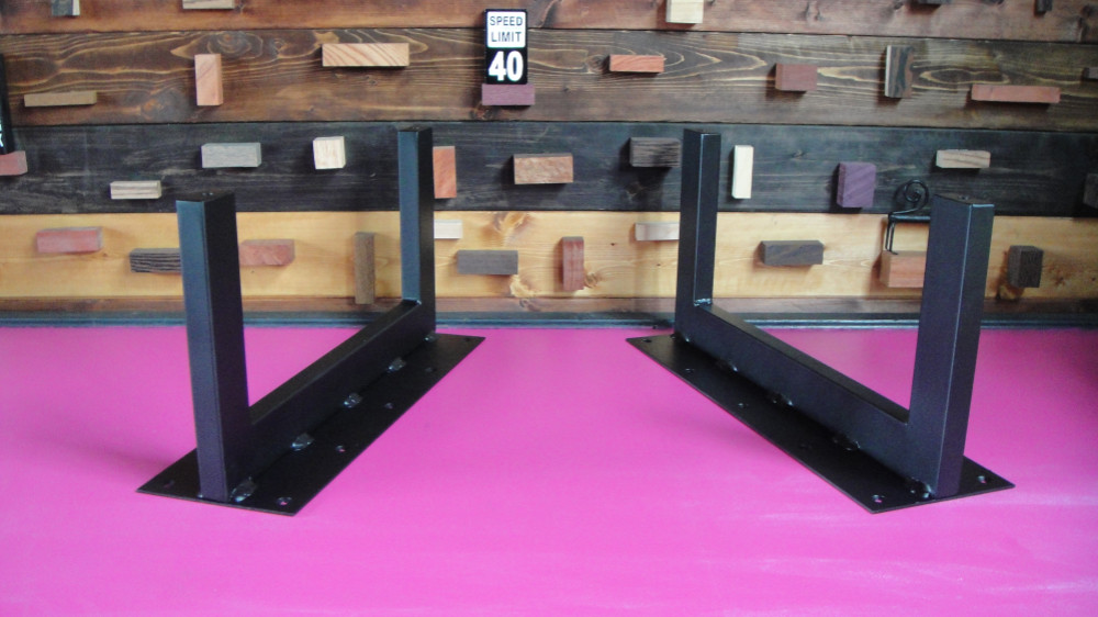 マットでアイアンな極細鉄脚♪20×400×200mm Π型 2脚ver. TV・AVボード