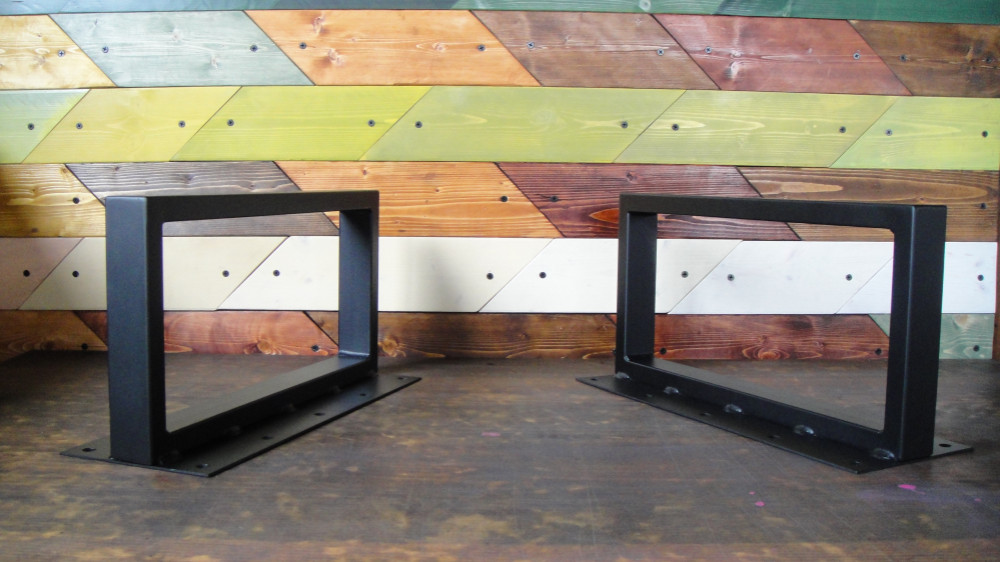 マットブラックでアイアンな極細鉄脚♪40×400×200mm □型 2脚ver. 塗装色変更可 9,100円