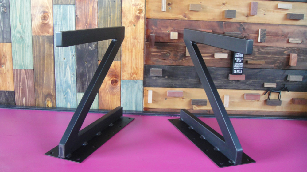 マットでアイアンな極細鉄脚♪20×400×350mm Z型 2脚ver. リビング・ローテーブル