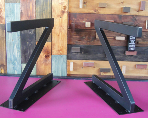 マットでアイアンな極細鉄脚♪20×400×350mm Z型 2脚ver. リビング  