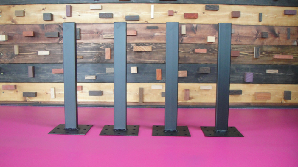 マットブラックでアイアンな極細鉄脚♪ 20×40×350mm 4脚Ver. リビング・ローテーブル