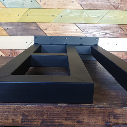 マットブラックでアイアンな極太鉄脚♪ 50×400×650mm 1日型 2脚ver  