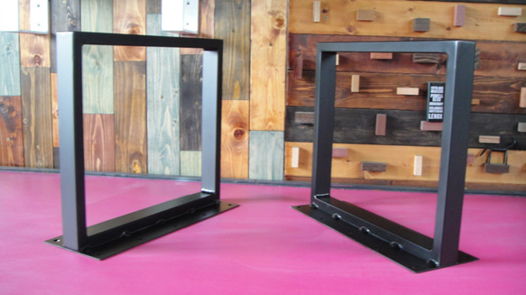 マットブラックでアイアンな極細鉄脚♪40×400×350mm □型 2脚ver  