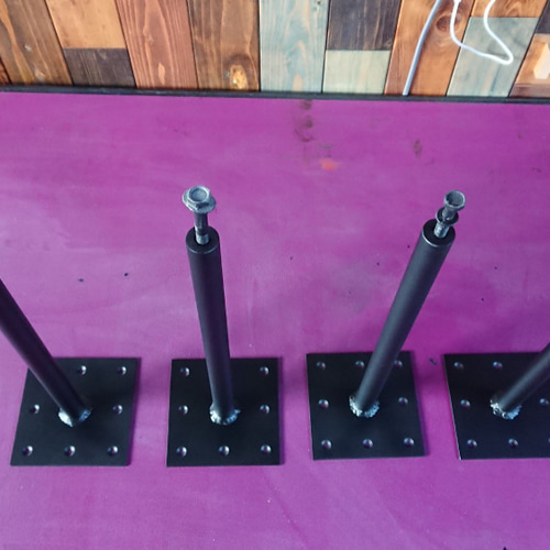 マットブラックでアイアンな丸鉄脚♪ 21.7×350mm 4脚Ver. リビング