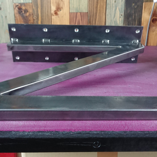 マットグレーでアイアンなBOX鉄脚♪ テカテカ 27×100×650mm S 