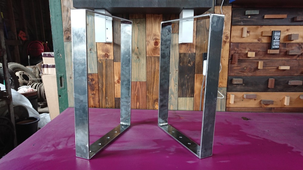 無塗装でアイアンな万能金物♪ 50×300×450mm □型 2個セット 壁棚受け シェルフ中骨 鉄脚 ベンチ脚