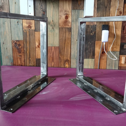 無塗装でアイアンな極太鉄脚♪ 2.3×50×750×500mm □型 2脚ver