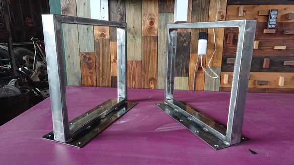 無塗装でアイアンな極細鉄脚♪ 40×400×350mm □型 2脚ver. Vol.02  