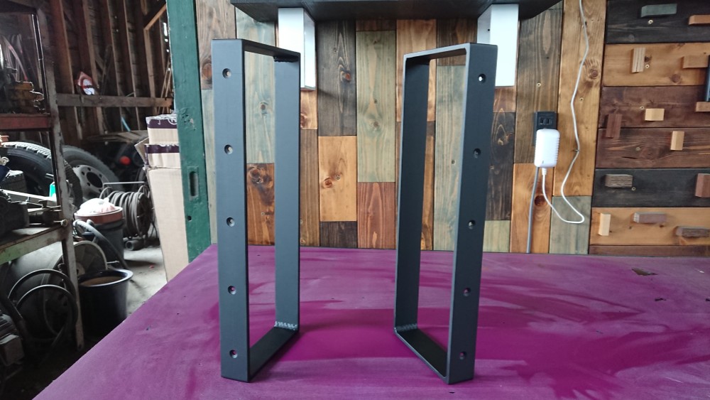 マットブラックでアイアンな万能金物♪ 38×150×400mm □型 2個セット 塗装色・フレーム幅変更可