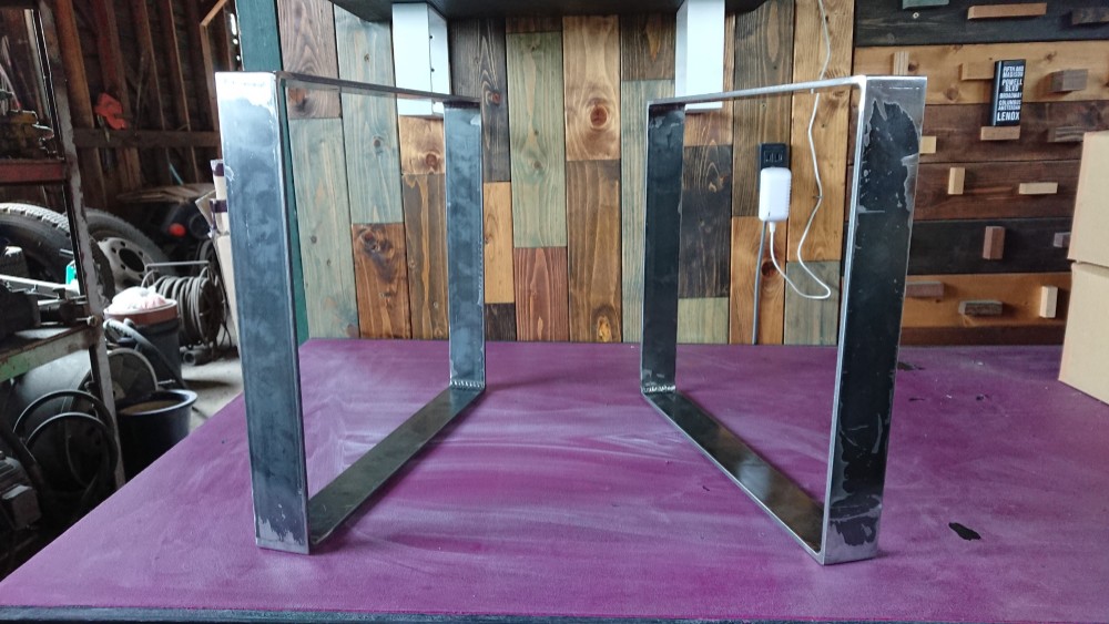 無塗装でアイアンな万能金物♪ 50×380×430mm □型 2個セット 壁棚受け シェルフ中骨 鉄脚 ベンチ脚