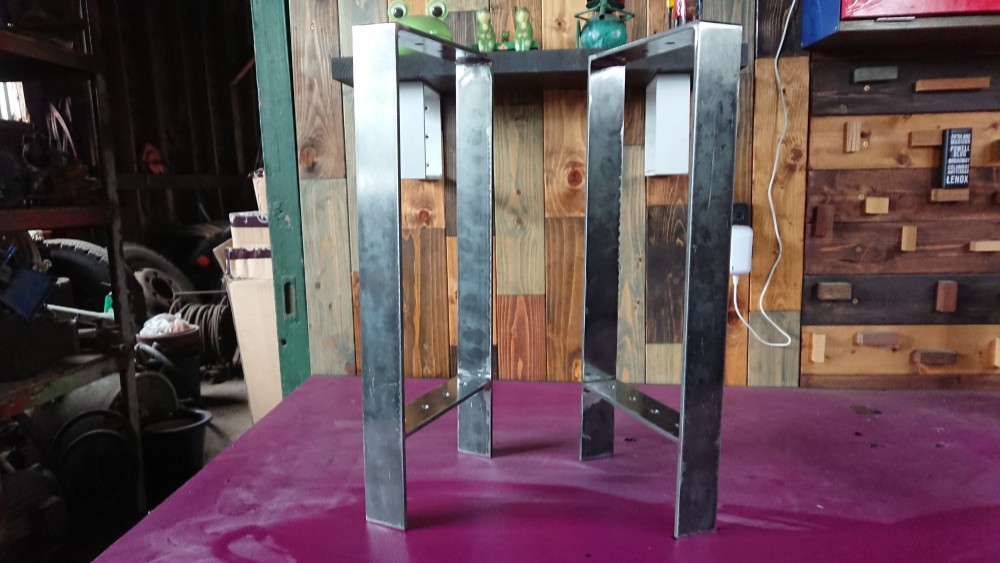 無塗装でアイアンな万能金物♪ 50×215×512mm 日型 2個セット AVボード　店舗什器