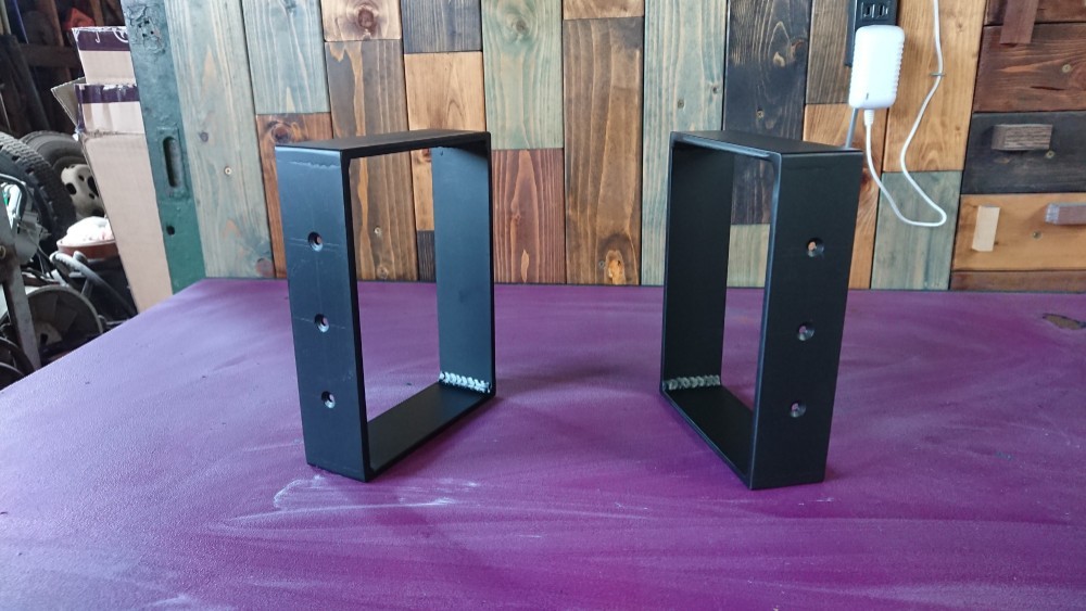 マットでアイアンな万能金物♪ 160×200mm □型 3個セット 壁棚受け シェルフ中骨 鉄脚 ベンチ脚