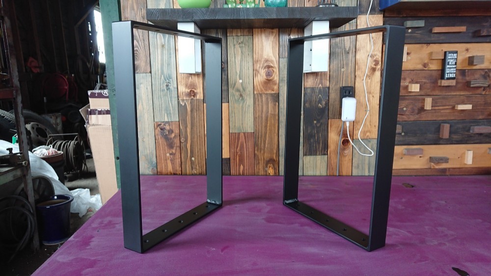 マットでアイアンな万能金物♪ 50×400×650mm □型 2個セット 壁棚受け シェルフ中骨 鉄脚 ベンチ脚