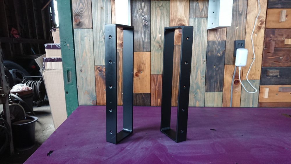 マットでアイアンな万能金物♪38×220×300mm □型 2個セット 壁棚受け 鉄脚 ベンチ脚