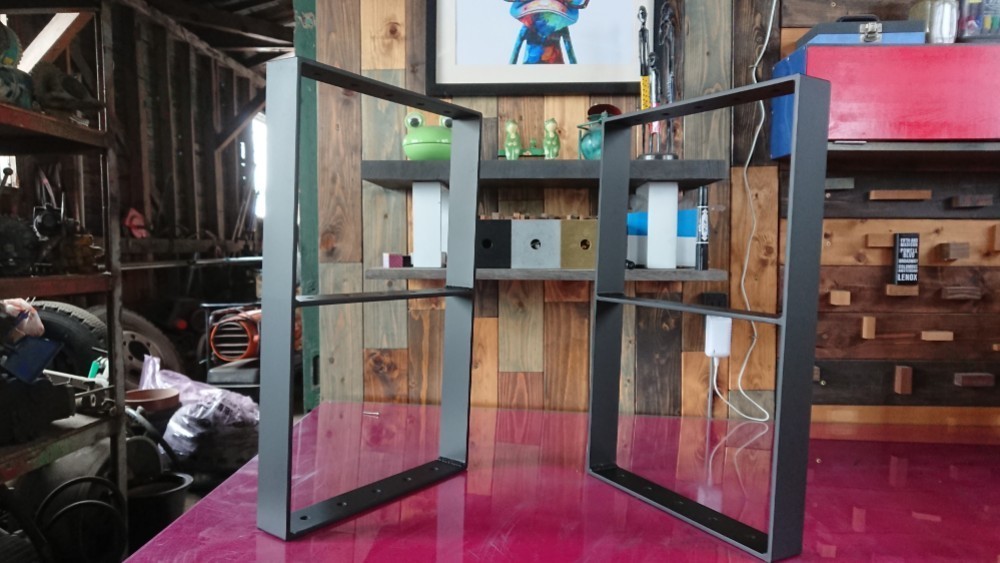 マットブラックでアイアンな万能金物♪ 50×300×450mm 日型 2個セット 塗装色・フレーム幅変更可