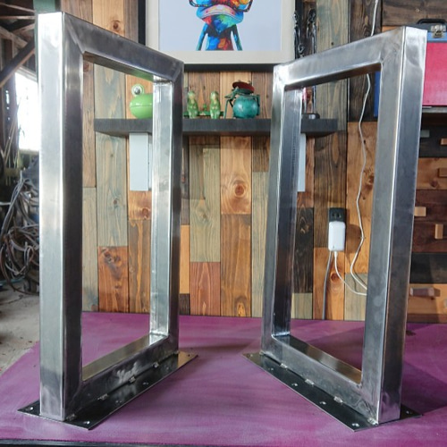 無塗装でアイアンな極太鉄脚♪ 2.3×50×750×500mm □型 2脚ver