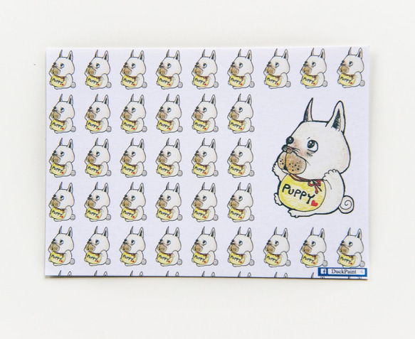 明信片❤法鬥baby討抱抱。色鉛筆插畫French Bulldog/postcard/犬はがき/पोस्टकार्ड/엽 第1張的照片