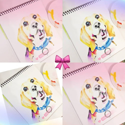 手繪水彩-客製寵物肖像畫 -似顏繪-狗狗畫像【不含框】黃金獵犬 第2張的照片