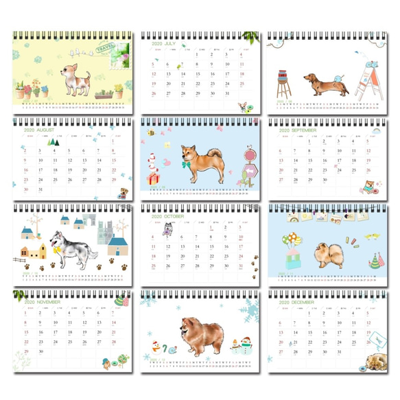 2020卓上カレンダー-かわいい犬チーム-バゴーの場合降伏（期間限定先行予約 1枚目の画像