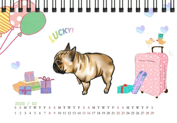 2020卓上カレンダー-かわいい犬チーム-バゴーの場合降伏（期間限定先行予約 2枚目の画像