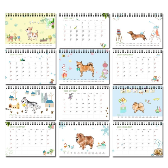 2020卓上カレンダー-かわいい犬チーム-バゴーの場合降伏（期間限定先行予約 3枚目の画像