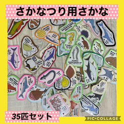 保育士の 手作り おもちゃ 魚釣り 魚のみ35匹 モンテッソーリ  ハンドメイド 2枚目の画像