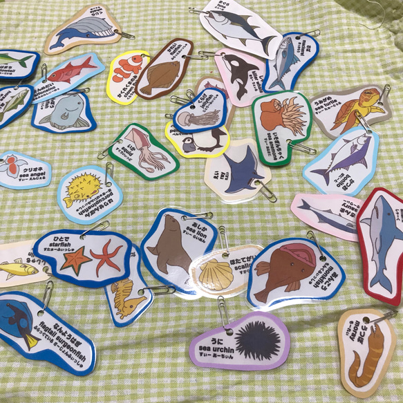 保育士の 手作り おもちゃ 魚釣り 魚のみ35匹 モンテッソーリ  ハンドメイド 3枚目の画像