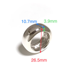 軽量型 サイズ直し可能 レディース メンズ ラージ ドーナツ リング 2枚目の画像